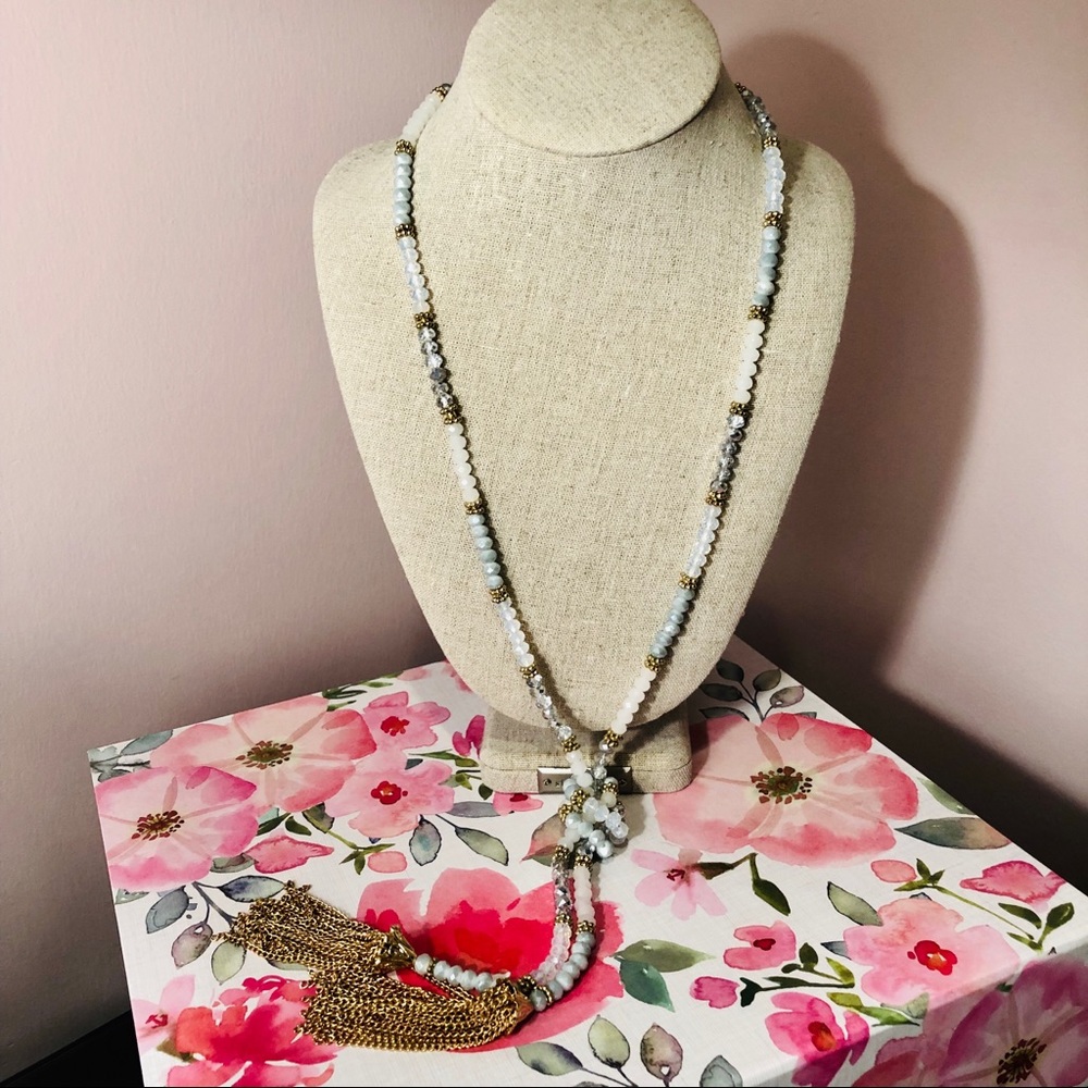 Francesca’s Beaded Tassel Necklace